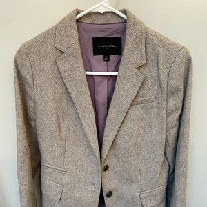 Banana Republic Gray Blazer w/Purple Lining - Size 2 - Great Condition
